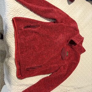 L.L. Bean Red Fleece Pullover